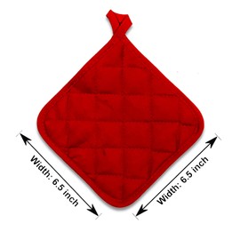 Lobyn Value Packs Economical Lightweight Bulk Potholders Ten (10) Pack Everyday Quality 6.5" Square Perfect for Craft Projects Brite Red