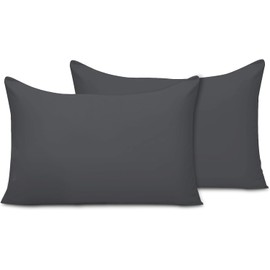 Pamposh Pillow Cases 4 Pack - Standard Size 50 x 75 cm - Double Brushed Premium Microfibre Envelope Closure Pillow Covers - Hypoallergenic Pillowcases Set Of 4 (Charcoal, 50 X 75 (Pack of 4))