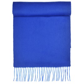 CANDOR AND CLASS Women's 100% Pure Cashmere Scarf, Solids, Plaids, Soft Cashmere Scarfs for Women and Men, Gift Box (Solid Royal Blue)