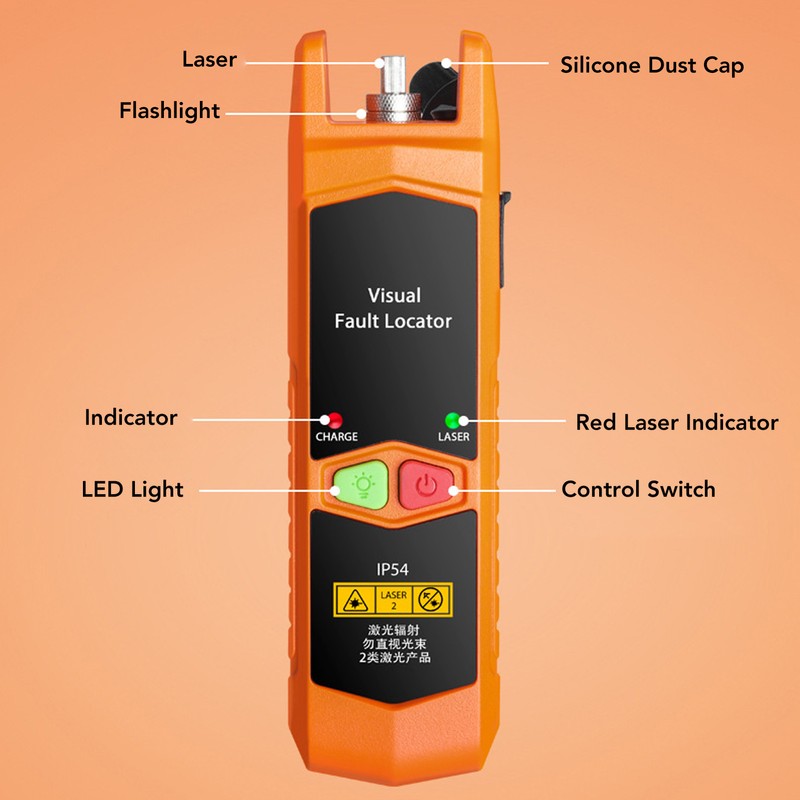 10mW Portable Optical Power Meter 650nm Red Laser Visible Fault