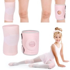 Relaxgiant 2 Pcs Kids Knee Brace Sleeve, Youth Knee Compression Sleeve for Children Knee Support Child Knee Pads for Boys Girls Basketball Volleyball Sports Gymnastics (Pink)
