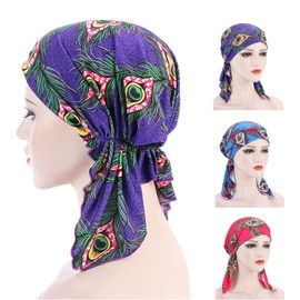 Pre Tied Chemo - Bufanda para la cabeza (3 unidades, estilo largo), Embalaje A21-3, One Size