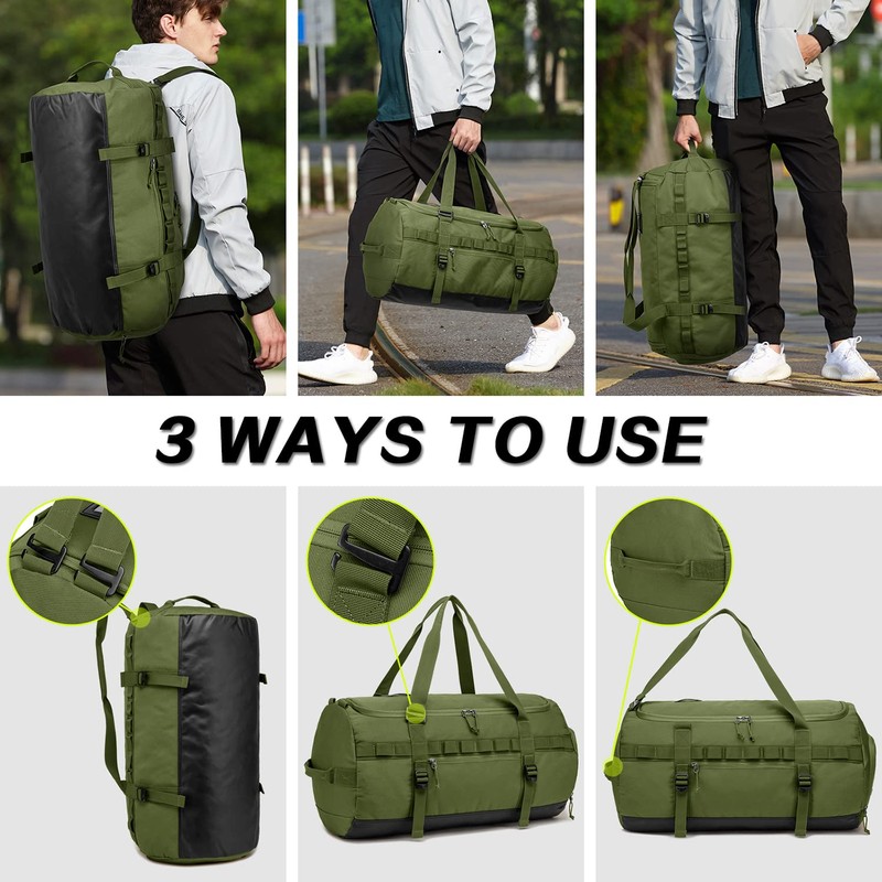 Lyweem Large Travel Duffle Bag for Men with Shoe Compartment