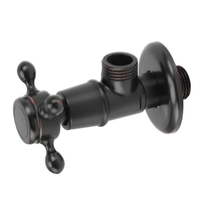 Solid Brass Angle Stop Valve Retro Thickened Cold Hot Triangle