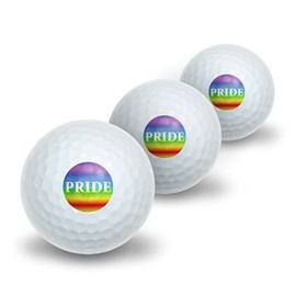 Graphics and More Rainbow Spectrum Pride - Gay Lesbian Novelty Golf Balls 3 Pack