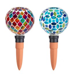 Chonsun Mosaic Watering Globes 2 Pack Self Watering Spikes Purple