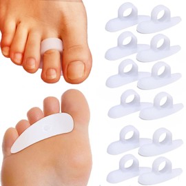 Footsihome 12 Pieces Hammer Toe Pillows Hammer Toe Gel Crest Corrector Straightener Soft Gel Pads Splints for Curly, Curved Claw and Hammer Toe Relief