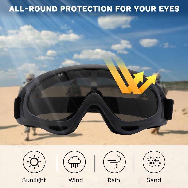 Yzpacc Airsoft Mask with Glasses, Foldable Half Face Airsoft Mesh