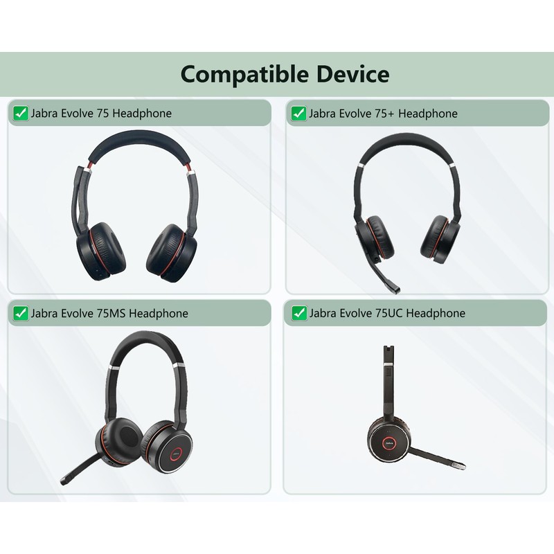 XRHTONG Prime Ear Pads Replacement Compatible with Jabra Evolve 75/75+
