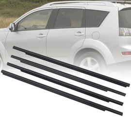 MotorFansClub 4Pcs Weatherstrip Window Sealing Fit for Mitsubishi Outlander 2006 2007 2008 2009 2010 2011 2012 Sealing Strip Door Trim, Black Color