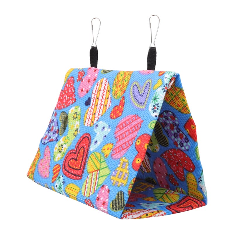 Bird Hanging Bed, Playing Triangular Canvas Colorful Parrots House Bed