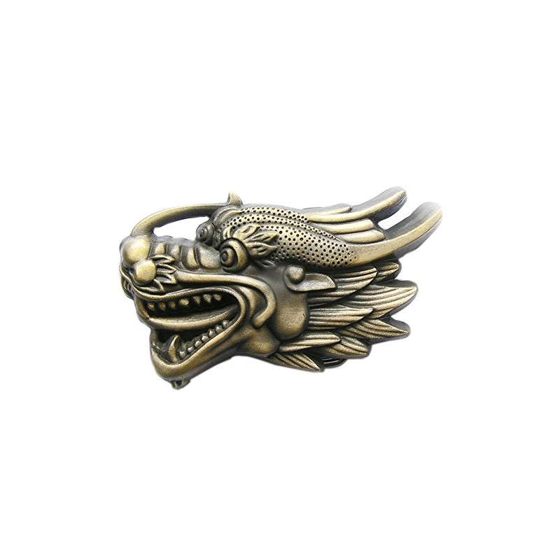 Chinese Dragon II Belt Buckle for Interchangeable Belt Buckle, bronze