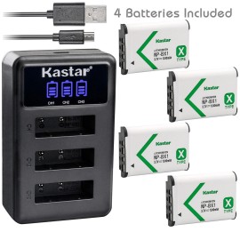 For Sony NP-BX1 Battery or Triple charger for Sony Cyber-shot DSC-HX80 HX90 HX90V RX1R II - 1 Charger + 4 Batteries