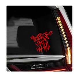 SHMZK Hahaha Car Stickers, Waterproof Reflective Hahaha Laughing Car Bumper Motorcycle Helmet Decal, Funny Decoration Stickers for Vehicle Body Window Laptop, Car Accessories (Red)