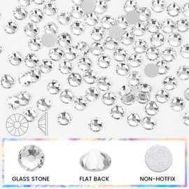Novani Rhinestones 1440pcs SS20 Glass Rhinestones Crystal Flatback Gemstones for Crafts Nails Makeup Bags and Shoes Decoration（SS20, Crystal Clear）