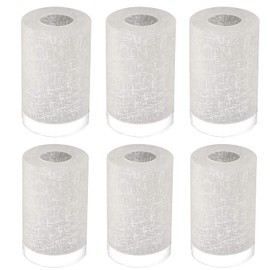 6-Pack White Linen Frosted Glass Shade Replacements, Globe Glass Lamp Shade for Light Fixtures, 1.65 In Fitter, 5.9 In Height, 3.9In Diameter Glass Shades Covers for Chandeliers Pendant Wall Sconces