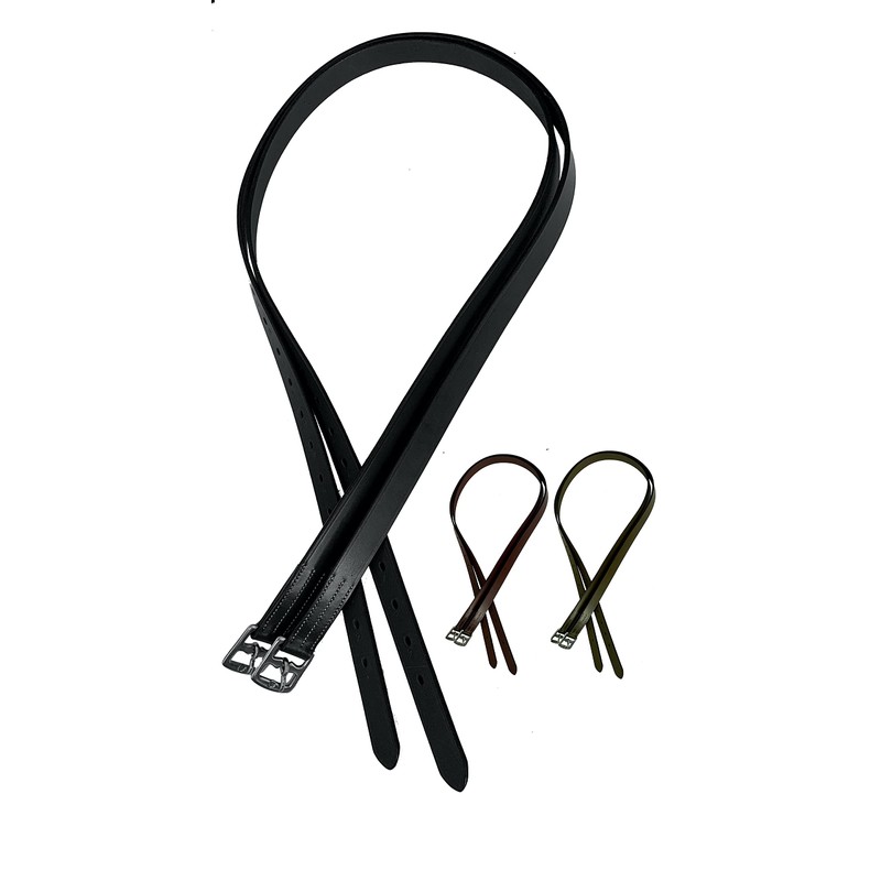 Majestic Ally Genuine Leather Stirrup for English Saddle (Black, 60
