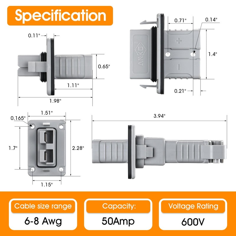 micrl 50 amps Ip68 Waterproof 6-8 Gauge Battery Quick Connect/Disconnect