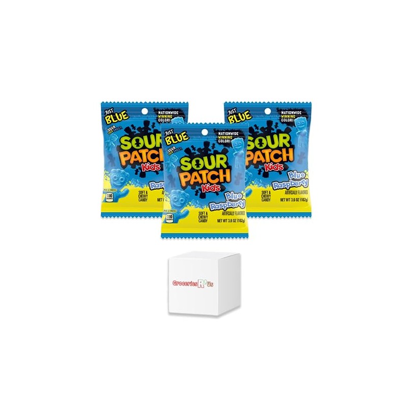 GroceriesRus Bundle - Sour Patch Blue Raspberry 3.6oz (102g) -