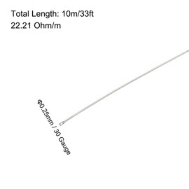 MECCANIXITY 2pcs 30 Gauge Nichrome 80 Cr20Ni80 Heating Resistance Wire 33ft High Temperature for Electronic Components Repairing