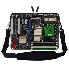 Meffort Inc 15 15.6 inch Neoprene Laptop Sleeve Bag Carrying Case with Hidden Handle and Adjustable Shoulder Strap - PC Board Design