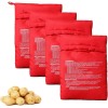 VASANA 4PCS Reusable Microwave Potato & Corn Cooker Bags, Red,