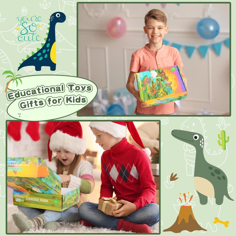 Giant Dinosaur Jigsaw Puzzle for Kids, 71 Piece Dinosaur Floor