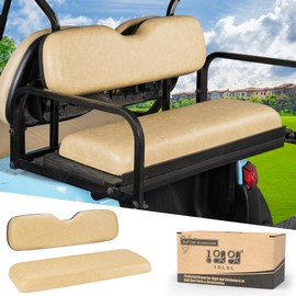 10L0L Deluxe Golf Cart Rear Seat Replacement Cushion, Soft Back Seat Kit for Yamaha, EZGO RXV TXT, Club Car DS Precedent and Other 4&6 Passengers Golf Carts with Flip Rear Seats