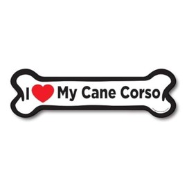 Magnet Me Up I Love My Cane Corso Dog Bone Magnet Decal, 2x7 Inches, Heavy Duty Automotive Magnet for Car Truck SUV