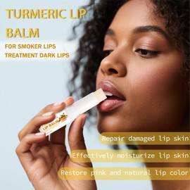 2 Bálsamos Labiales De Cúrcuma Para Labios Oscuros, Tratamiento Para Labios Oscuros Para Fumadores, Iluminador, Hidratante De Larga Duración Para Labios Secos, Agrietados Y Opacos.