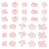 200Pcs Mini Pink Flower Charms for Crafts 3D Rose Flower