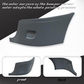 Right Bumper End Cap Compatible with 2008-2017 Freightliner Cascadia Bumper Cover End Corner Extension Without Fog Light Holes