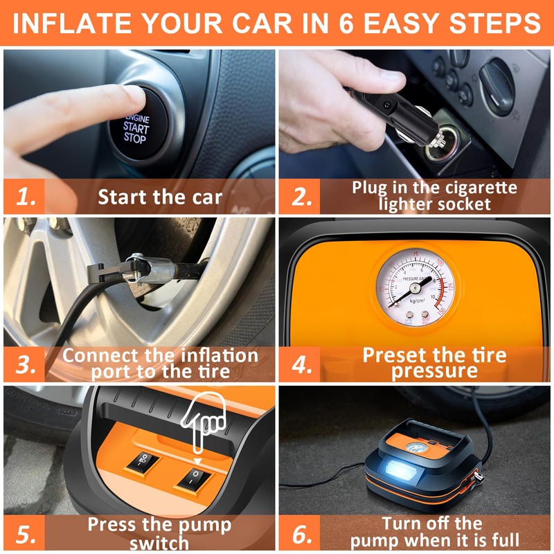 AUTODECO 131 Pieces Car Emergency Safety Kit Bag with Air