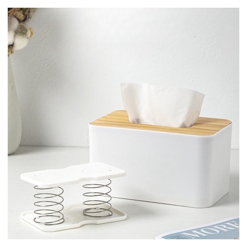 SATiNU Tissue Case, Bottom Lift, Spring, Spring, Easy Removal, Support