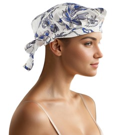 CAPASTEC Silk Nightcap Hair Cap Silk Cap Ribbon Hair Care Beauty Hair Sleep Sleeping Blue White