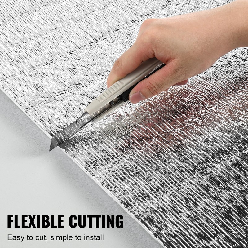 VEVOR Double Reflective Insulation Roll, Foam Core Radiant Barrier, 3.2