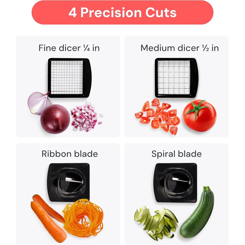 Fullstar The Original Pro Chopper - Vegetable Chopper and Spiralizer,