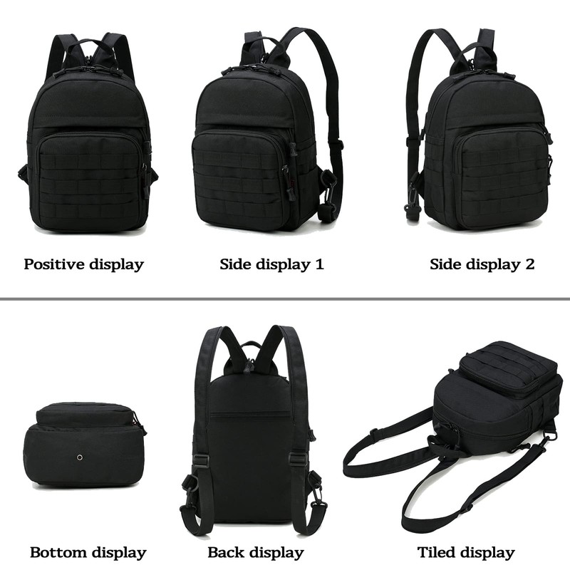 Mini Tactical Backpack, 6L Small Sling Backpacks Shoulder Bag For