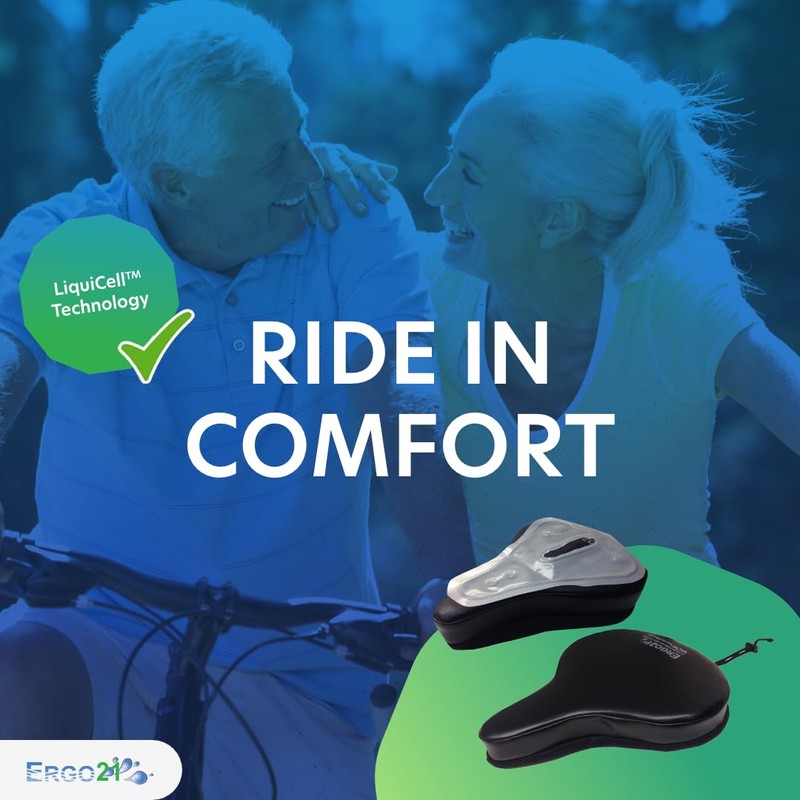 Ergo21 Liquicell Bicycle Cushion - Better Than Gel (Foam, Large