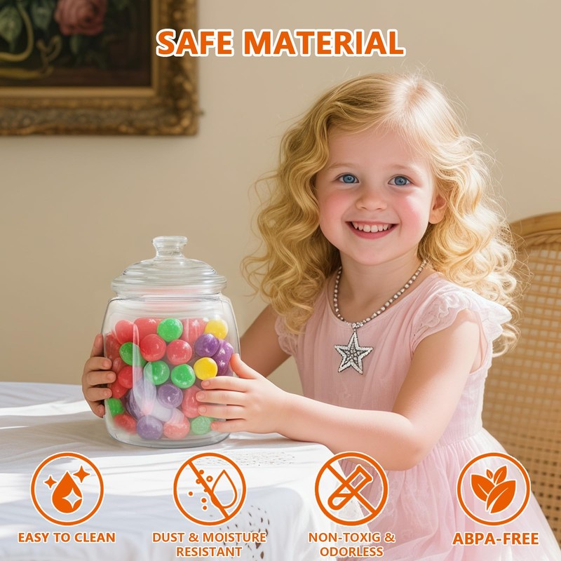 Large Cookie Jars with Lids Airtight, Clear Cookie Jar for
