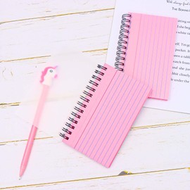 XiowDow 100 Sheets Pink Index Cards 3x5 Spiral Note Cards Tearable Flash Cards Cute Index Cards 50 Sheets Per Flashcards for Note Taking Reminders Office Supplies (Pink)