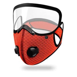 Removable Face Mask, Reusable Face Mask With Exhalation Valve, Transparent Visible Removable Eye Mask, Outdoor Activities Dustproof Gear, Suitable For Women Men - Color: Orange, Size: 1 Count