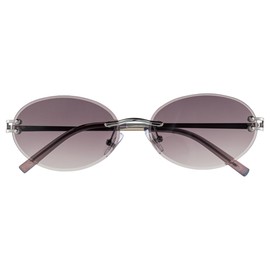 meigan 7995-01 Women's Sunglasses, UV400, Borderless, Over, UV Protection, Stylish, Two-Point, Silver/Smoke Half