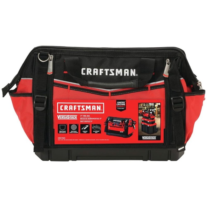 CRAFTSMAN VERSASTACK Zippered Tool Bag, 31 Pocket Organizer, Heavy Duty
