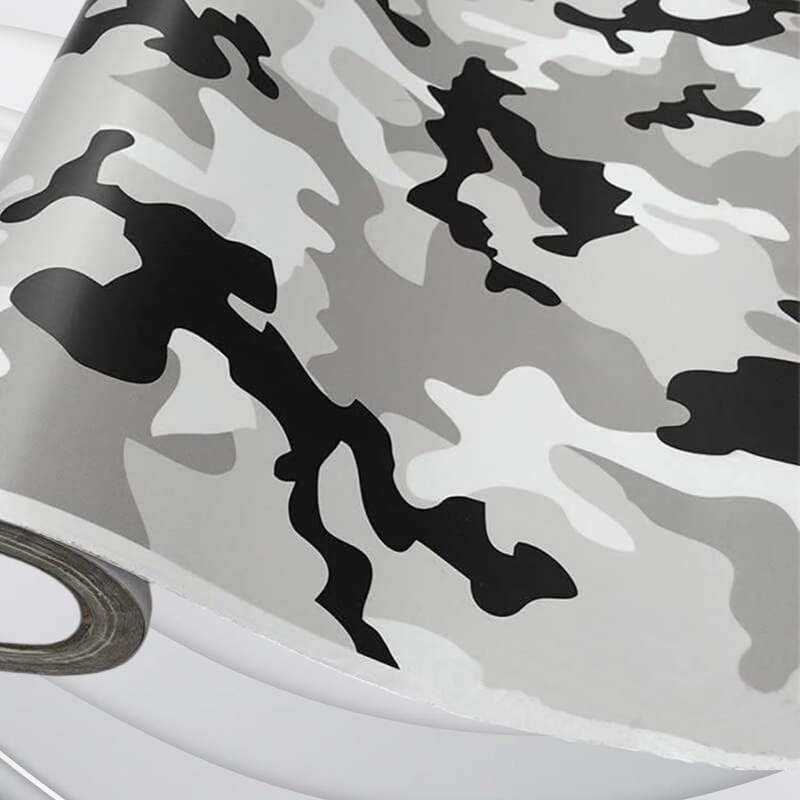 1 Roll Snow Color Camouflage Vinyl Wrap 12'' x 12''