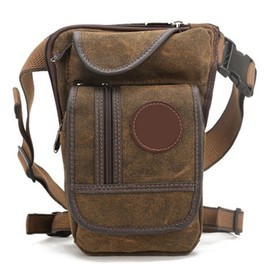 Canvas Drop Leg Bag Outdoor Waist Pack Motorcycle Bike Cycling Multi Pocket Waist Fanny Pouch for Outdoor Travel Hiking Climbing