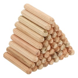 PATIKIL 3/16" x 1-5/32"(5 x 30mm) Wood Dowel Pins, 200 Pack Fluted Wooden Dowel Pin Straight Groove Rods for Furniture Door Art Crafts Projects