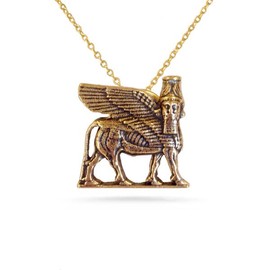 MUSEUM REPRODUCTIONS Lamassu Winged Bull Pendant Necklace