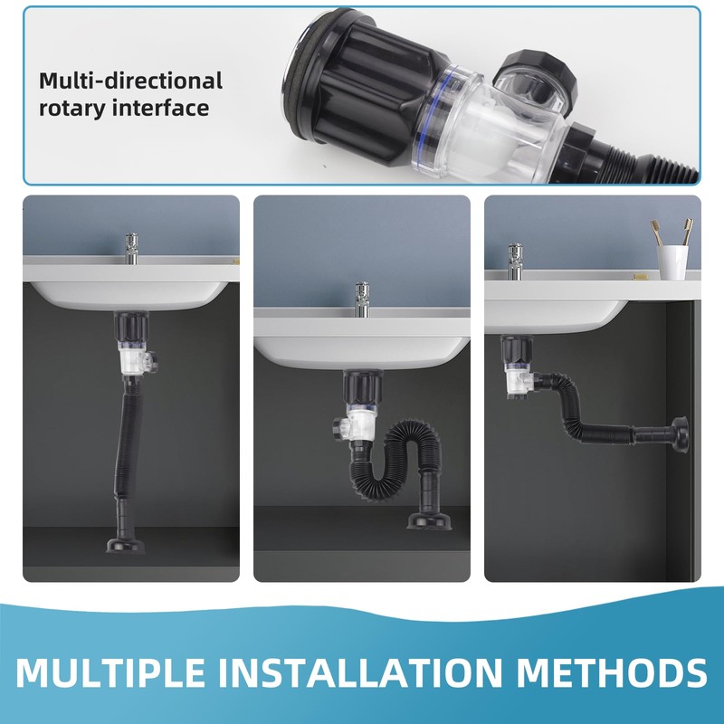 Drain Pipe Kit for Sink Drain Sink Plug Stopper Siphon