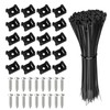 Pack of 600 Screw-On Cable Ties Holder, Cable Fastening, Cable